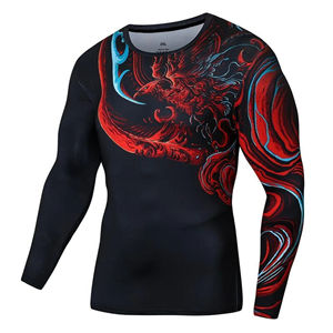 T-shirt de Compression personnalisé de haute qualité pour hommes vêtements de sport à manches courtes pour musculation Gym grande taille incluse - Product Image 2