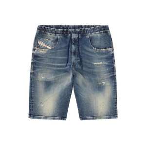 Short en jean à cordon de serrage pour hommes, coupe décontractée, taille élastique, Streetwear Jogger Jorts Distressed Summer OEM Supplier - Product Image 1