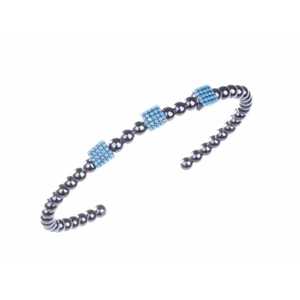 Bracelet en argent sterling 925 plaqué rhodium noir avec pierres serties, design de bijoux - Product Image 3