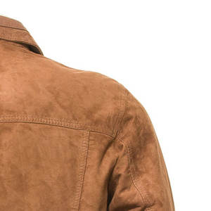 Veste en cuir de vachette respirante imperméable coupe-vent à fermeture éclair confortable pour homme style rue principale |   Col rabattu d'hiver - Product Image 4