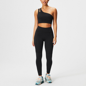 2024 การออกแบบล่าสุดพิมพ์ผู้หญิงโยคะฟิตเนส Bra Crop Tops การออกแบบที่ไม่ซ้ํากันหนึ่งไหล่ Crop กีฬา Bra - Product Image 6