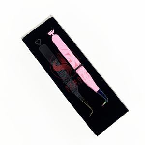 Pince à épiler d'extension de cils à pointe en micro-fibre Emballage personnalisé en acier inoxydable durable Pince à épiler à volume pointu - Product Image 4