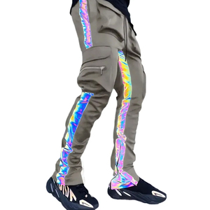 Pantalon de survêtement 100% coton pour hommes, pantalon décontracté et bien ajusté, jambe évasée, poches zippées, poids lourd, vente en gros personnalisé - Product Image 2