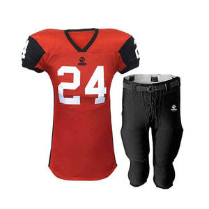 Conjunto de uniformes de fútbol americano por sublimación personalizada de alta calidad, uniformes de fútbol de poliéster, conjuntos de camisetas y pantalones de fútbol americano - Product Image 1