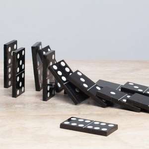 Jeu de dominos noirs, boîte cadeau unique, prix abordable, jeu d'intérieur pour enfants, jeu de pique-nique, fabrication sur mesure - Product Image 6