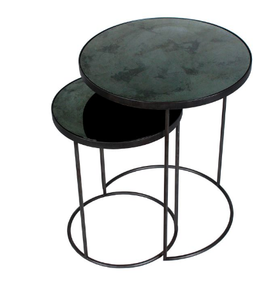 Meubles de luxe Table basse finie classique Table gigogne à dessus arrondi Table gigogne de salon décorative d'hôtel - Product Image 6