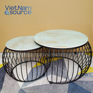 Table basse ronde de luxe en acier inoxydable avec base en or Table à manger bistro moderne pour la maison café Restaurant utilisation scolaire en plein air - Product Image 5