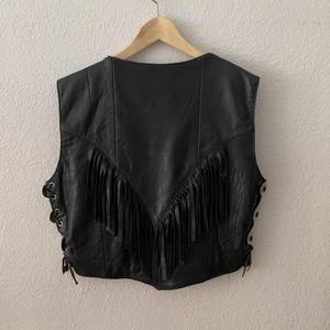 100% Genuine Leather <b>Women's</b> Vest Fully Customized Snap Button Front Closure Fringe Style Fashion <b>Waistcoat</b> Leather Fashion Vest - Product Image 4