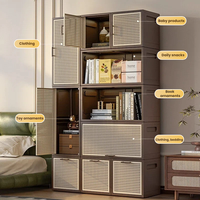 Système de rangement modulaire empilable, armoire de rangement pliable en PP, organisateur de placard pour salon, unité de rangement combinée multi-niveaux