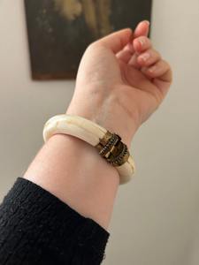 Brazalete de piedra de ónix de hueso de camello abierto hecho a mano pulseras antiguas precio de fábrica al por mayor calidad de exportación fina hecha en ágata DE LA India - Product Image 6