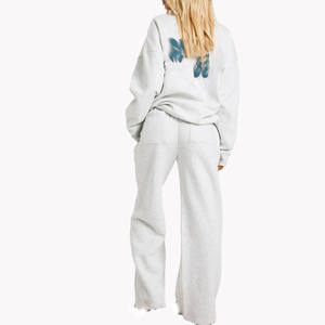 Ensemble de survêtement en molleton pour femmes, coupe décontractée, taille élastique, jogging deux pièces, vêtements de détente décontractés, vente en gros - Product Image 2