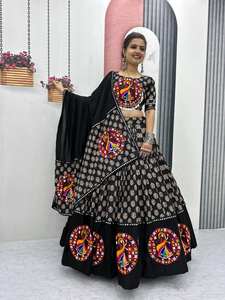 Navratri Lehenga Choli ensemble pour femmes brodé traditionnel Garba Ghagra Chaniya Choli Festival porter robe ethnique indienne - Product Image 5