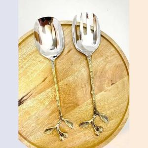 Nuevo Juego de Servidores de Ensalada de Acero Inoxidable Dorado para Eventos de Boda, Hermosos Utensilios de Servir de Metal para Fiestas en Casa y Buffet - Product Image 1