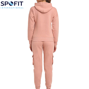 Chándales Personalizados para Mujer Talla Grande 2025, Estilo Urbano, Bolsillos Delanteros, 100% Algodón, Ropa Urbana, Impresión de Logotipo Personalizado, Pedrería - Product Image 4