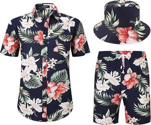 Ensembles de survêtements pour hommes, shorts décontractés, chemises boutonnées, shorts de dessous, tenues de sport, ensembles de shorts décontractés hawaïens, ensembles de shorts d'été confortables - Product Image 1