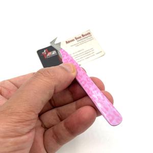 Pince à épiler russe de type L, motif léopard, acier inoxydable, outil de beauté, impression de logo personnalisée, test manuel, pince à épiler pour extensions de cils - Product Image 6