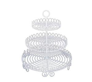 Soporte de pastel para hornear de metal redondo plegable de 3 niveles de diseño moderno con rejilla para servir frutas de magdalenas en bodas y fiestas en casa - Product Image 1