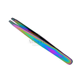Pince à épiler sourcils en acier inoxydable arc-en-ciel à pointe inclinée, antistatique, de précision, écologique, légère, durable, pour salon de beauté et usage personnel - Product Image 3