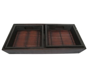 Plateau de service en bambou et rotin taille personnalisée panier de rangement de haute qualité écologique pour la maison et la cuisine prêt pour l'exportation - Product Image 6