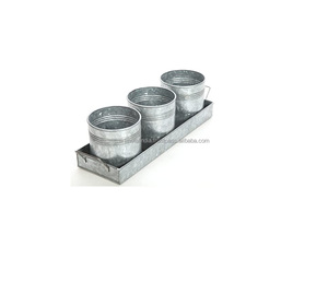 NEW POT GALVANIZED POT IN NEW STYLE METAL PLANTERS FOR GARDEN DECORATION METAL PLANTERS FOR HOME DECORATION GALVANIZED POT - Product Image 2