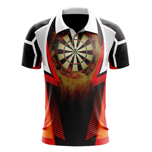 Sublimation personnalisée à manches courtes T-shirt en polyester Mode pour hommes Jeux de club de fléchettes Impression 3d Vêtements de sport d'été Polos - Product Image 6