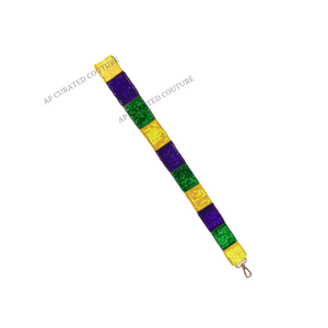 Correa de bolso de lentejuelas hecha a mano con cuentas de algodón correa de bolso personalizada Fancy Mardi Gras Carnival temporadas festivas - Product Image 2