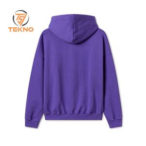 เสื้อฮู้ดสวมหัวสีพื้นสำหรับผู้ชายผ้าฝ้าย100% แบบระเหิด OEM/ODM เสื้อผ้าแนวสตรีทฮิปฮอปใส่สบาย - Product Image 2