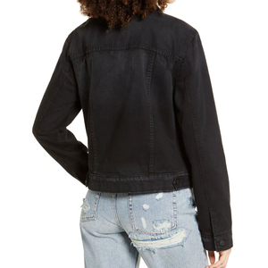 Women's <b>Winter</b> Denim Jacket Breathable Quilted Custom Color & Logo Detachable <b>Hat</b> Knitted High Quality OEM Service - Product Image 2