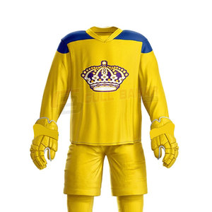 Ropa de hockey sobre hielo de estilo profesional con costuras reforzadas y rendimiento de absorción de humedad uniforme personalizable - Product Image 5