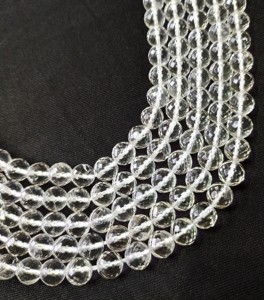 Vente dans le monde entier de perles de pierres précieuses de qualité supérieure Master Healer Quartz clair 14 pouces de longues perles à facettes brins pour bijoux - Product Image 5