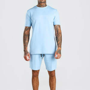 Nouveaux ensembles de shorts décontractés d'été pour hommes, tenues de 2 pièces pour hommes, t-shirt, shorts à manches courtes et à cordon de serrage pour hommes, vente en gros - Product Image 5