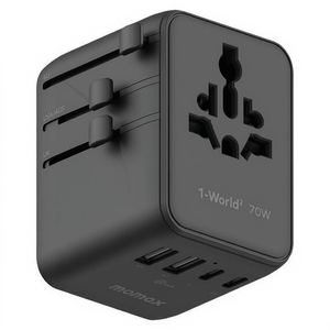 Cargador Rápido de Viaje MOMAX UA22 70W GaN Negro, Categoría de Producto: Adaptadores de Viaje - Product Image 2