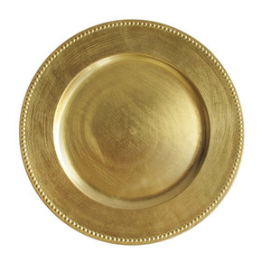 Assiette de présentation ronde en métal argenté avec bordure perlée, idéale pour les mariages modernes, la restauration fine et l'hôtellerie (vente en gros) - Product Image 5