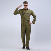 Vente chaude Flight Suit Top Custom Adult Suit Combinaisons Couleur Verte Poches One-piece Costumer Flight Suit