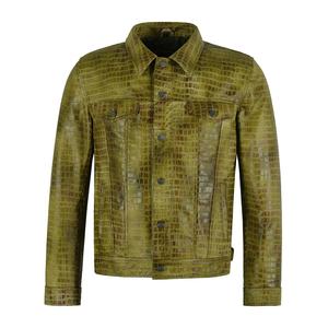 Veste en toile de cuir vintage, vert olive, style camionneur, exotique, coupe-vent, imperméable, fermeture éclair pour l'hiver - Product Image 2