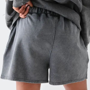 Street Puff Print Sweat Shorts In <b>Grey</b> Color Best Material Wholesale Price With Own Logo Best Price <b>Women</b> Wear Swear Shorts - Product Image 4