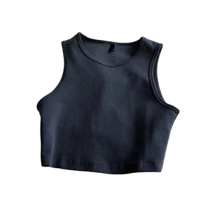 Wholesale 2026 Comfortable Women's Short Crop <b>Top</b> 100% Cotton Quick Dry Breathable Summer Sale Front Logo - Product Image 2