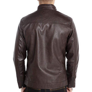 Veste en cuir véritable à col montant pour homme, style vintage, avec logo sur le devant, séchage rapide, respirante, prix de gros, vente chaude - Product Image 6