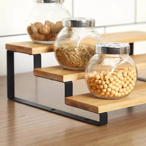 New Arrival <b>Kitchen</b> <b>Storage</b> Holders Rack Adjustable Shelving <b>Units</b> Durable Metal Wood Glass Space Saving Hot Selling Spice - Product Image 2