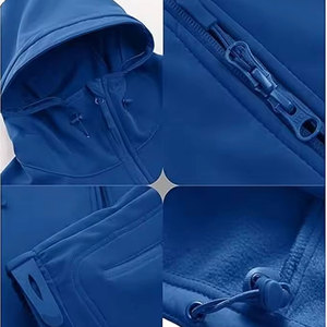 High Quality <b>Winter</b> Men's Softshell Jacket with Stand Collar and Front Logo Customizable Eco-Friendly Breathable - Product Image 5