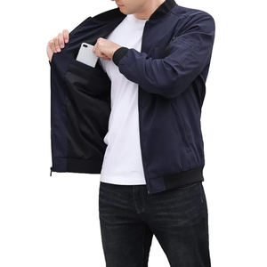 Chaquetas cortavientos caqui de invierno personalizadas para hombre, chaquetas de talla grande para hombre, chaquetas de vuelo de satén de nailon liso para hombre con bolsillos laterales - Product Image 5