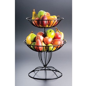 Panier à fruits en métal ajouré conçu pour la circulation de l'air autour des fruits avec un motif magnifique et un style fonctionnel - Product Image 5