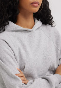 Femmes gris polaire éponge Crop sweat à capuche à manches longues décontracté brodé imprimé tricoté hiver automne printemps court respirant - Product Image 6