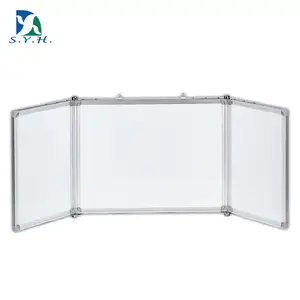 Pizarra blanca plegable para aula, montaje en pared, Verde