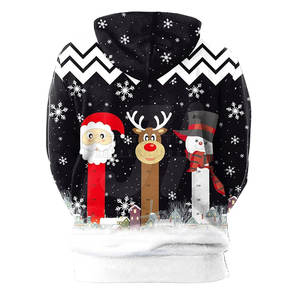 Sudadera con Capucha Navideña para Hombre, Estilo Urbano, Algodón/Poliéster, Color Sólido, Diseño con Cremallera, Transpirable, Secado Rápido, Mejor Precio al por Mayor - Product Image 2