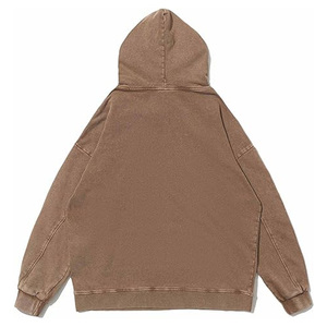 Sweat à capuche homme 2026 tendance délavé à l'acide, mélange coton/polyester de haute qualité, polaire uni respirant 340g, col à capuche, hiver - Product Image 2