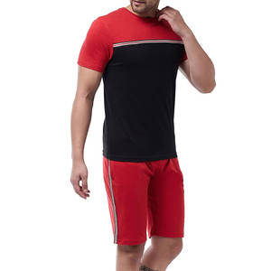 Conjunto de camiseta y pantalones cortos de diseño único de calidad superior para hombre, conjunto de dos piezas de verano de algodón con cuello redondo para correr para hombre - Product Image 4