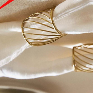 Servilletero de metal dorado y plateado con diseño de flores increíbles para hotel - Product Image 2