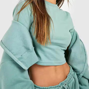 Conjuntos de mujer de último diseño, chándal de dos piezas de verano cómodo y transpirable a la moda para mujer, logotipo impreso personalizado - Product Image 4