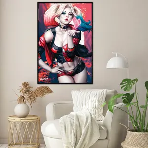 Póster de Harley Quinn Besándose, Diseño Moderno en Lienzo para Pared - Product Image 3